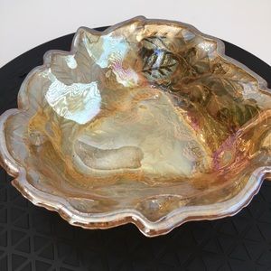 VINTAGE CARNIVAL GLASS Triangular Dish